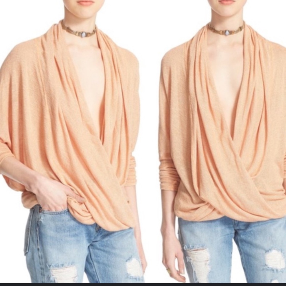 Free People faux-wrap sweater